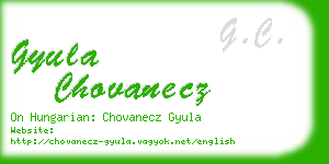 gyula chovanecz business card